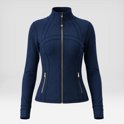 Elevate Your Workout Wardrobe with Our Chic Long Sleeve Zip-Up Polka Dot Jacket - Perfect for Yoga, Gym, Running, and More!