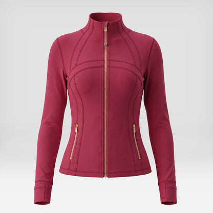 Elevate Your Workout Wardrobe with Our Chic Long Sleeve Zip-Up Polka Dot Jacket - Perfect for Yoga, Gym, Running, and More!