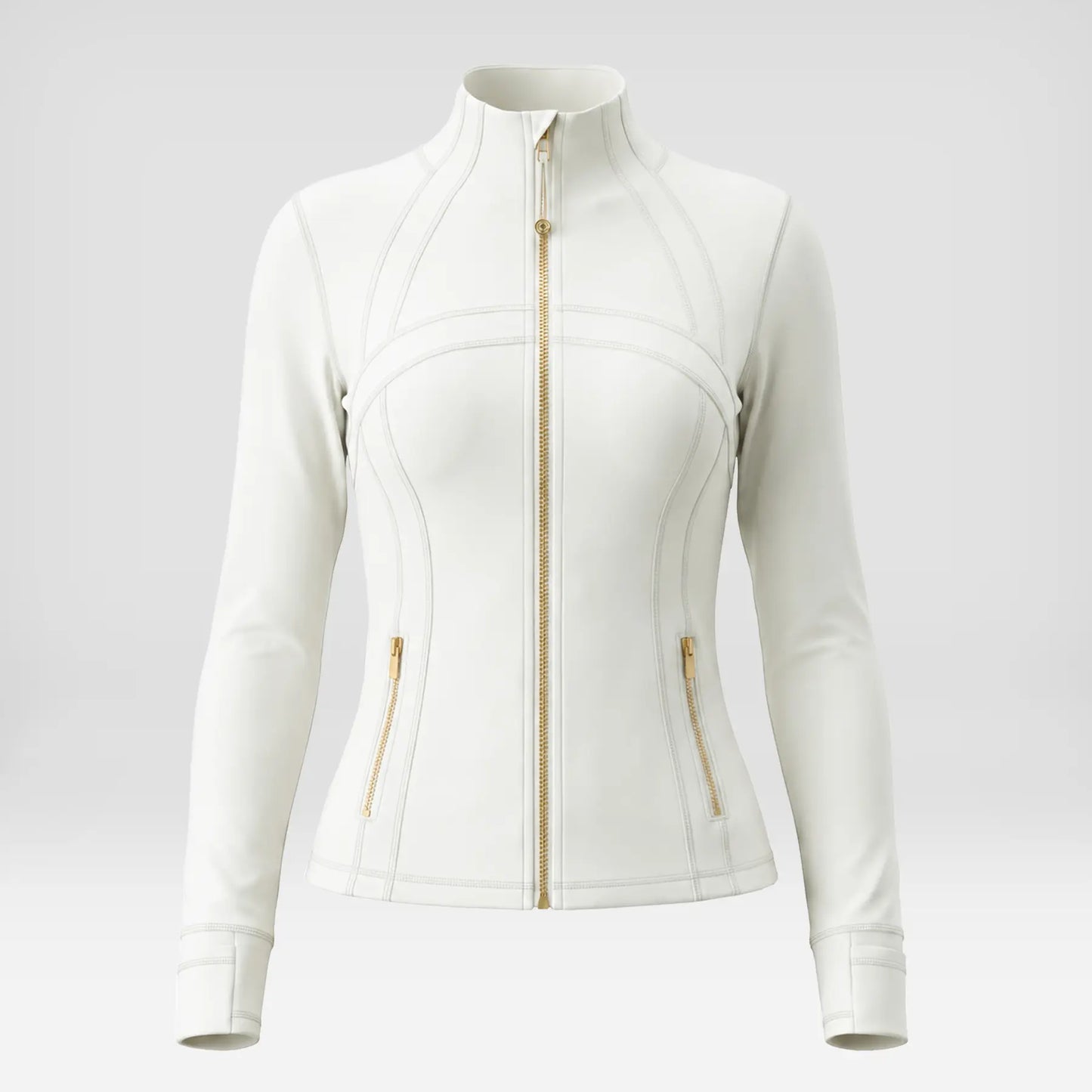 Elevate Your Workout Wardrobe with Our Chic Long Sleeve Zip-Up Polka Dot Jacket - Perfect for Yoga, Gym, Running, and More!