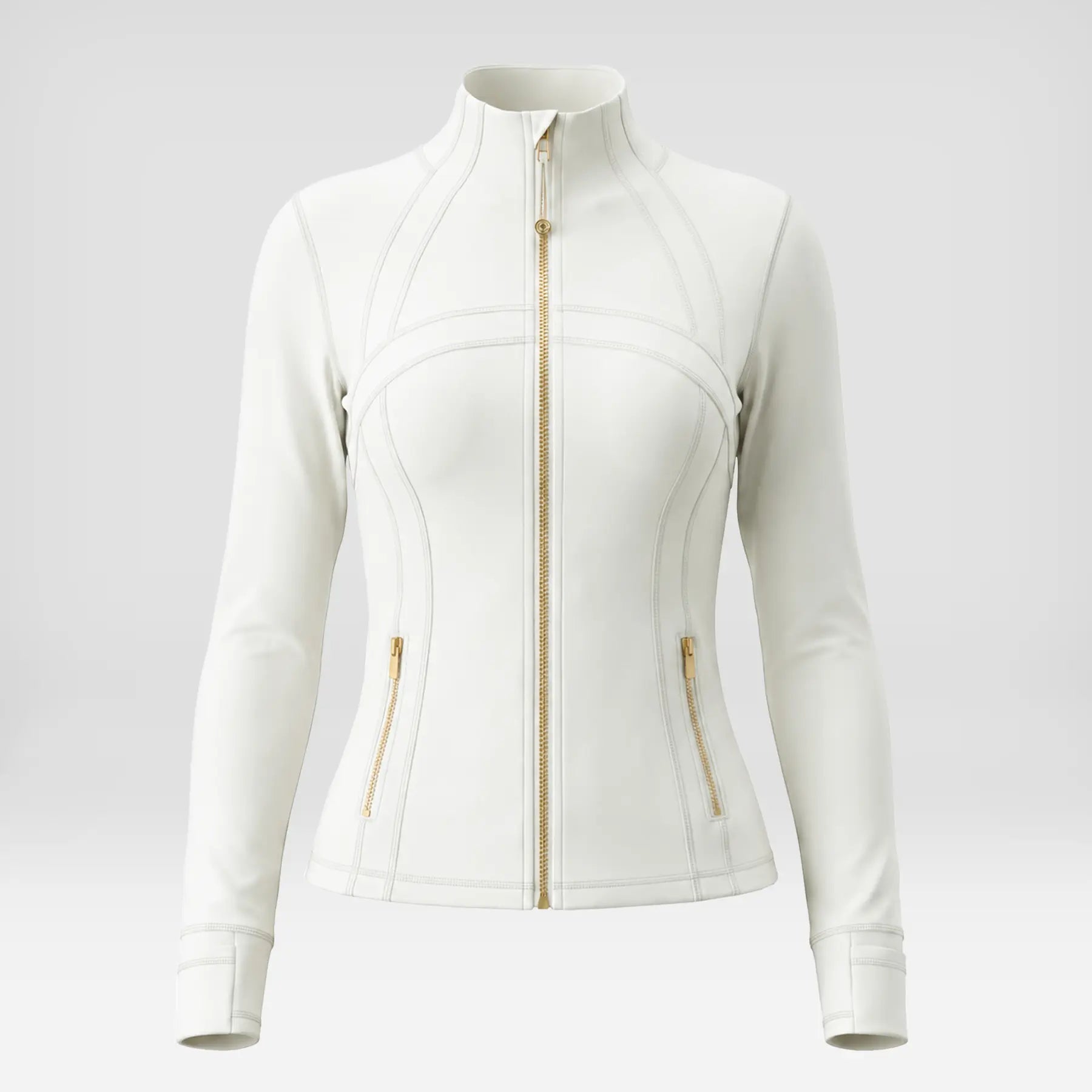 Elevate Your Workout Wardrobe with Our Chic Long Sleeve Zip-Up Polka Dot Jacket - Perfect for Yoga, Gym, Running, and More!